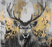 Opakowanie Malowanie po numerach - Złoty jeleń metal 40x40cm