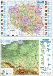 Okładka książki Mapa Polski A2 dwustronna fizyczno-administracyjna