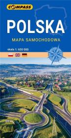 Mapa samochodowa. Polska 1:650 000 lam w.2022. Autor:   Praca zbiorowa. Dadada.pl Okładka książki Mapa samochodowa. Polska 1:650 000 lam w.2022