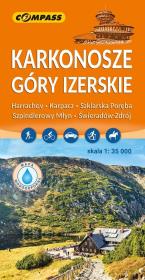 Mapa tur. - Karkonosze, Góry Izerskie laminowana. Autor:   Praca zbiorowa. Dadada.pl Okładka książki Mapa tur. - Karkonosze, Góry Izerskie laminowana