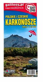 Okładka książki Mapa turyst. Polskie i Czeskie Karkonosze 1:25 000