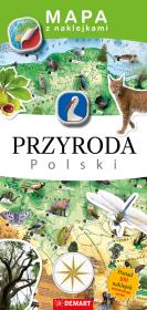 Mapa z naklejkami 'Przyroda Polski'. Autor: Wojciech Chełchowski, Bogusława Karlicka, Lodzińska Ewa. Dadada.pl Okładka książki Mapa z naklejkami 'Przyroda Polski'