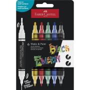 Marker akrylowy Black Edition 6kol FABER-CASTELL. Wydawca: Faber Castell. Dadada.pl Opakowanie Marker akrylowy Black Edition 6kol FABER-CASTELL
