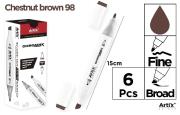 Marker Chromax z 2 końcówk. brown 98 (6szt). Wydawca: Artix. Dadada.pl Opakowanie Marker Chromax z 2 końcówk. brown 98 (6szt)