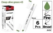 Marker Chromax z 2 końcówk. olive green 43 (6szt). Wydawca: Artix. Dadada.pl Opakowanie Marker Chromax z 2 końcówk. olive green 43 (6szt)