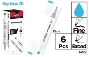 Marker Chromax z 2 końcówk. sky blue 76 (6szt). Wydawca: Artix. Dadada.pl Opakowanie Marker Chromax z 2 końcówk. sky blue 76 (6szt)