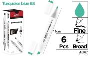 Marker Chromax z 2 końcówk turquoise blue 68 (6szt. Wydawca: Artix. Dadada.pl Opakowanie Marker Chromax z 2 końcówk turquoise blue 68 (6szt