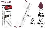 Marker Chromax z 2 końcówkami wine red 1 (6szt). Wydawca: Artix. Dadada.pl Opakowanie Marker Chromax z 2 końcówkami wine red 1 (6szt)