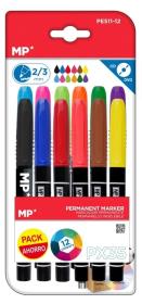 Opakowanie Marker permanentny 2,0/3,0mm do CD/DVD mix 12szt