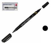 Marker permanentny dwustronny czarny (12szt) DELI. Wydawca: DELI. Dadada.pl Opakowanie Marker permanentny dwustronny czarny (12szt) DELI