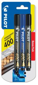 Opakowanie Marker permanentny sca 400 czarny x2+niebieski x1 Pilot