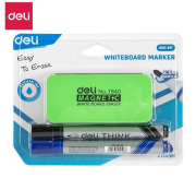 Marker suchościeralny 2mm 2szt + gąbka DELI. Wydawca: DELI. Dadada.pl Opakowanie Marker suchościeralny 2mm 2szt + gąbka DELI