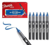 Markery akrylowe niebieskie (6szt). Wydawca: Sharpie. Dadada.pl Opakowanie Markery akrylowe niebieskie (6szt)