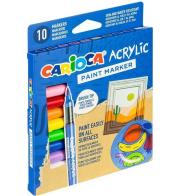 Markery akrylowe z pędzelkiem 10 kolorów CARIOCA. Wydawca: Carioca. Dadada.pl Opakowanie Markery akrylowe z pędzelkiem 10 kolorów CARIOCA