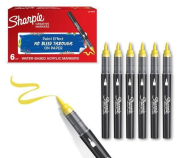 Markery akrylowe żółte (6szt). Wydawca: Sharpie. Dadada.pl Opakowanie Markery akrylowe żółte (6szt)