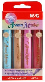 Markery zapachowe brokatowe 4 kolory mix M&G. Wydawca: M&G. Dadada.pl Opakowanie Markery zapachowe brokatowe 4 kolory mix M&G