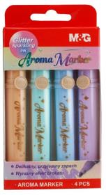 Markery zapachowe brokatowe 4 kolory mix M&G. Wydawca: M&G. Dadada.pl Opakowanie Markery zapachowe brokatowe 4 kolory mix M&G