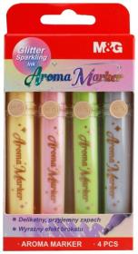 Markery zapachowe brokatowe 4 kolory mix M&G. Wydawca: M&G. Dadada.pl Opakowanie Markery zapachowe brokatowe 4 kolory mix M&G