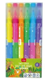 Mazaki warstwowe dwustronne 12 kolorów EASY. Wydawca: Easy Stationery. Dadada.pl Opakowanie Mazaki warstwowe dwustronne 12 kolorów EASY