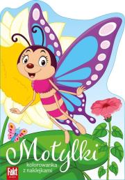 Motylki. Kolorowanka z naklejkami. Autor:   Praca zbiorowa. Dadada.pl Okładka książki Motylki. Kolorowanka z naklejkami