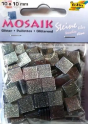 Opakowanie Mozaika kamyczki brokatowe 10x10mm szara