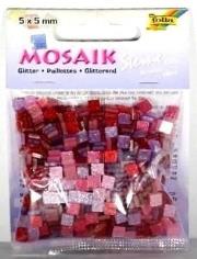 Opakowanie Mozaika kamyczki brokatowe 5x5mm różowe