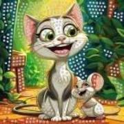 Mozaika piankowa kot i mysz 25x25cm. Wydawca: Titanum. Dadada.pl Opakowanie Mozaika piankowa kot i mysz 25x25cm