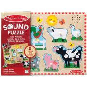 Muzyczne drewniane puzzle Farma Mellisa&Doug. Wydawca: Spin Master. Dadada.pl Opakowanie Muzyczne drewniane puzzle Farma Mellisa&Doug