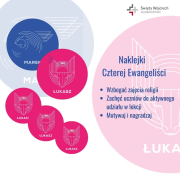 Naklejki Czterej Ewangeliści. Wydawca: Święty Wojciech. Dadada.pl Opakowanie Naklejki Czterej Ewangeliści