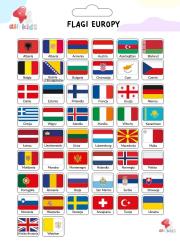 Naklejki dla dzieci Flagi Europy. Wydawca: All4Kids. Dadada.pl Opakowanie Naklejki dla dzieci Flagi Europy