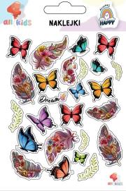 Naklejki dla dzieci Pióra motyle. Wydawca: All4Kids. Dadada.pl Opakowanie Naklejki dla dzieci Pióra motyle