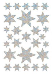 Opakowanie Naklejki gwiazdki srebrne