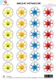 Naklejki motywacyjne dla dzieci słoneczka A4. Wydawca: All4Kids. Dadada.pl Opakowanie Naklejki motywacyjne dla dzieci słoneczka A4