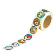 Opakowanie Naklejki motywacyjne na rolce zwierzątka dżungla 500 szt.