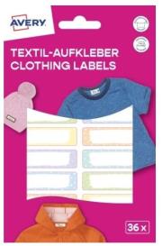 Opakowanie Naklejki na ubrania - 46x13 mm 2 ark/36 naklejek
