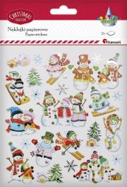 Naklejki papierowe bałwanki 2 arkusze. Wydawca: Titanum. Dadada.pl Opakowanie Naklejki papierowe bałwanki 2 arkusze