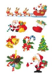 Opakowanie Naklejki sanie Mikołaja