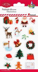 Naklejki świąteczne filcowe 17szt. Wydawca: Titanum. Dadada.pl Opakowanie Naklejki świąteczne filcowe 17szt