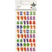 Opakowanie Naklejki wypukłe cyfry ombre mix kolorów 54szt