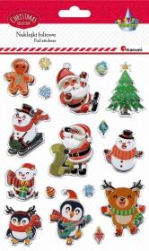 Naklejki wypukłe Mikołaje bałwanki Ciastek 17szt. Wydawca: Titanum. Dadada.pl Opakowanie Naklejki wypukłe Mikołaje bałwanki Ciastek 17szt