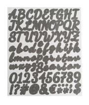Opakowanie Naklejki z brokat Litery cyfry znaki czarne 83szt
