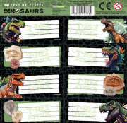 Opakowanie Nalepki na zeszyty Dinozaur 20 (25szt) DERFORM