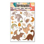 Opakowanie Naprasowanki Termo Naklejki na Ubrania Dinozaury