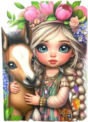 Opakowanie Notatnik A6/64K gładki TW Dziewczynka z koniem