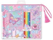 Opakowanie Notatnik na spirali z kredkami Motylki