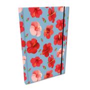 Opakowanie Notes A5 kratka z gumką Soft Touch Hibiskusy w  jeansie