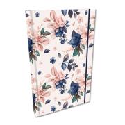 Opakowanie Notes A5 kratka z gumką Soft Touch Niebieskie Róże