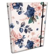 Opakowanie Notes B6 kratka z gumką Soft Touch Niebieskie Róże