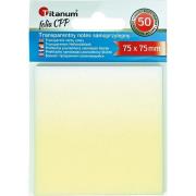 Notes samoprzylepny transparentny 75x75mm 50K. Wydawca: Titanum. Dadada.pl Opakowanie Notes samoprzylepny transparentny 75x75mm 50K