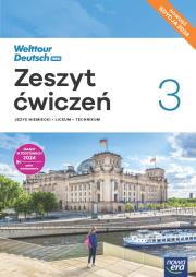 Okładka książki Nowa Język niemiecki Welttour Deutsch Neu 3 zeszyt ćwiczeń liceum i technikum EDYCJA 2025